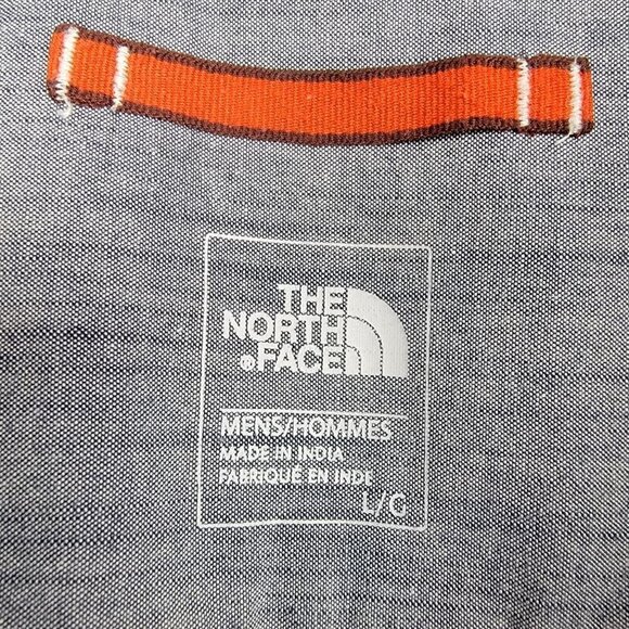 The North Face Long Sleeve Buttonwood Plaid Shirt Mens Size Large Blue Orange - Picture 10 of 14